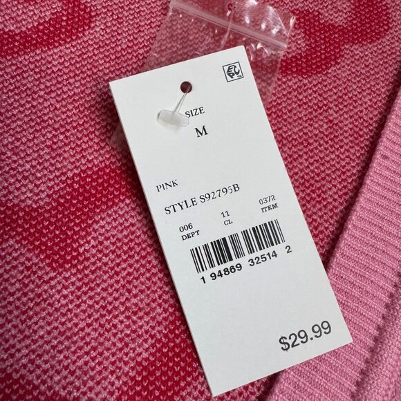 NWT Target Viral Valentine's Day Graphic Heart Cardigan - Pink & Red (Size M) - Picture 2 of 8